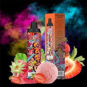 RandM Vapes Australia - RandM Tornado 6000 Airflow Control Vape Pod Device 1PC N622X295 Strawberry Ice Cream